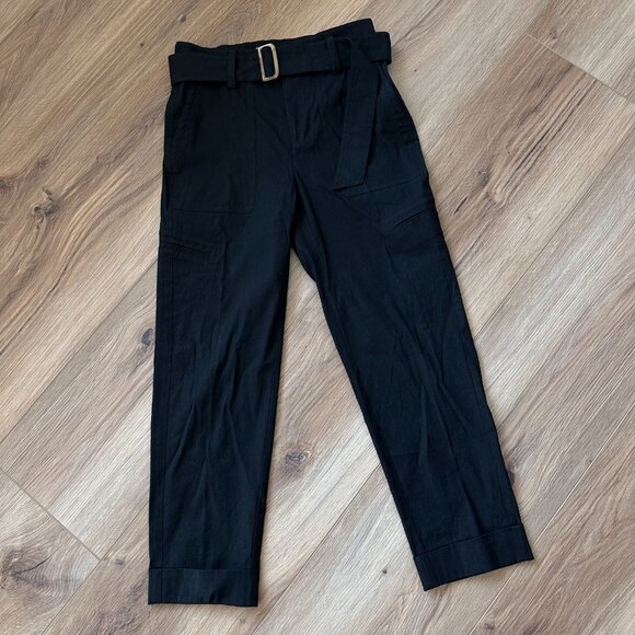 Vince Belted Linen-Blend Pants - Picture 2 of 13